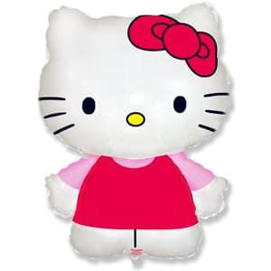 Шар (26''/66 см, ESP) Фигура, Hello Kitty, Котенок с бантиком, Розовый