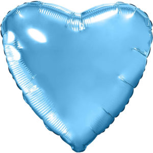 Шар (30''/76 см, RUS) Сердце, Холодно-голубой